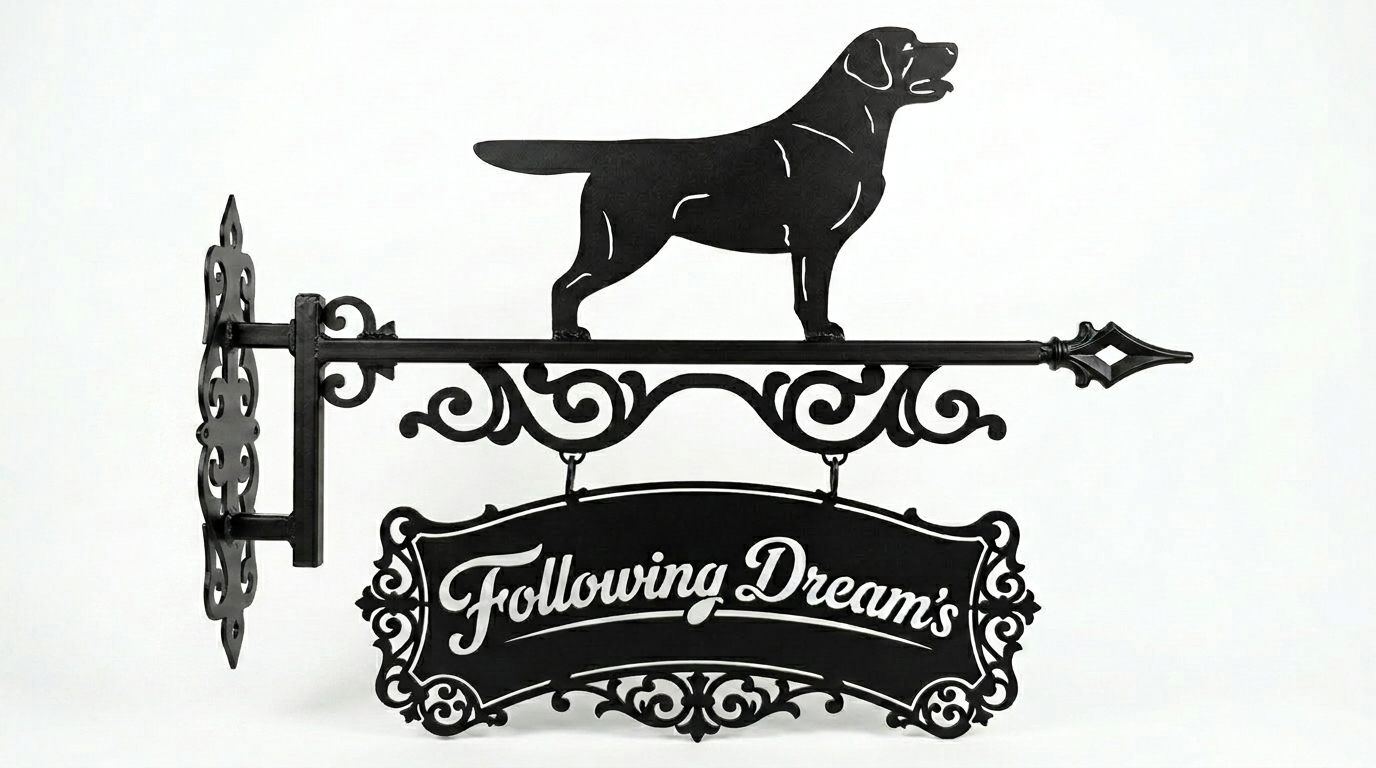 Кронштейн Following Dreams с лабрадором вид спереди
